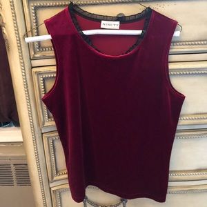 Vintage wine velvet blouse